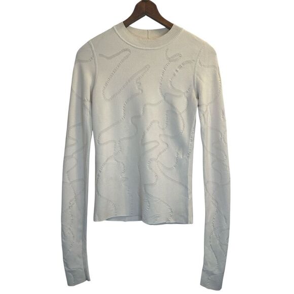 HELMUT LANG Cream Jacquard Long Sleeve Top - Picture 2 of 10